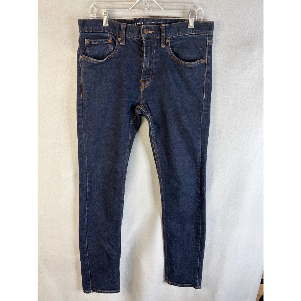 Old Navy Mens‎ 32x32 Skinny Jeans Dark Wash Indigo Excellent Stretch Denim